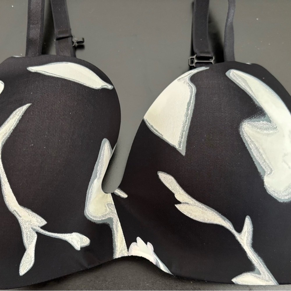 Auden Black and White Floral Bra